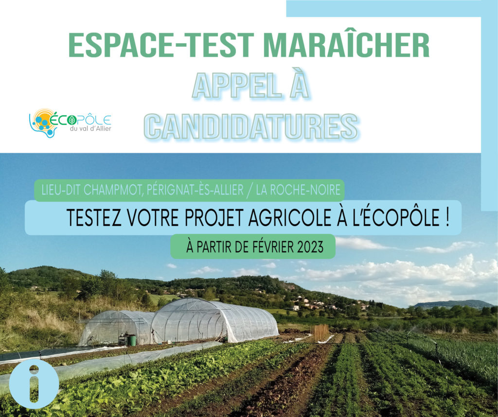 Appel à candidatures Espace-test maraicher Ecopôle du Val d'Allier